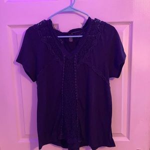 Navy blue lace blouse